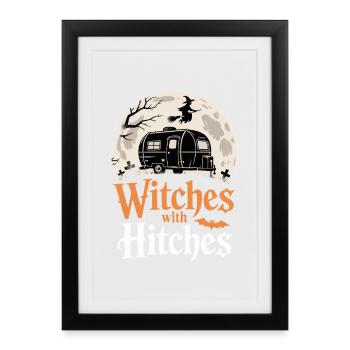 Witches With Hitches Camper Hiker Halloween - Framed poster (27 × 37 cm) - black - Front