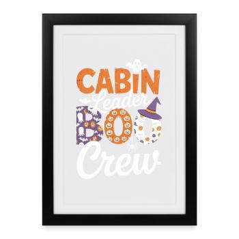 Chef de cabine Boo Crew Camper Randonneur Halloween - Affiche encadrée (27 × 37 cm) - noir - Devant
