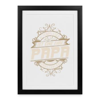 Papa infirmier gériatrique - Affiche encadrée (27 × 37 cm) - noir - Devant