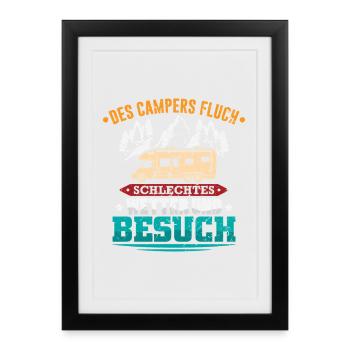 Camper Camping Caravan Saying - Framed poster (27 × 37 cm) - black - Front