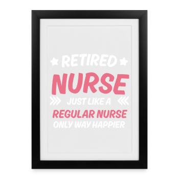 Retired Nurse Happier Life - Framed poster (27 × 37 cm) - black - Front