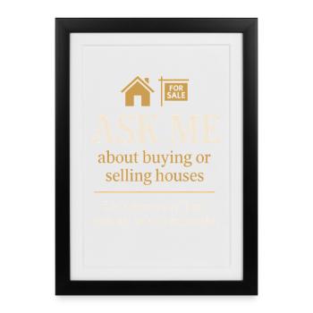 Ask me about buying or selling houses - Framed poster (27 × 37 cm) - black - Front