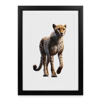 Gepard Cheetah Raubkatze Katzen Liebhaber Geparden - Gerahmtes Poster (27 × 37 cm) - Schwarz - Vorne