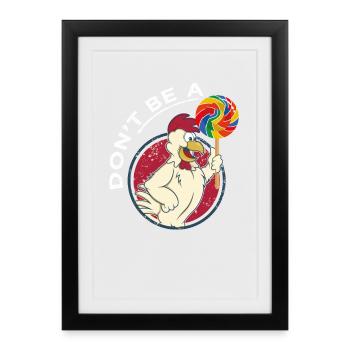 Ne sois pas un suceur de bites, sucette drôle - Affiche encadrée (27 × 37 cm) - noir - Devant