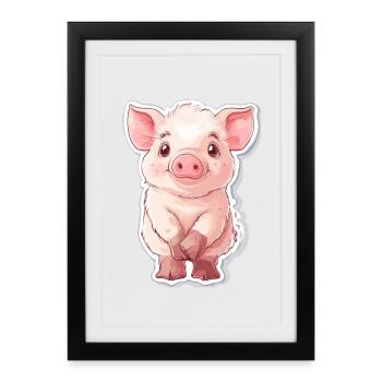 Pig Piglet - Framed poster (27 × 37 cm) - black - Front