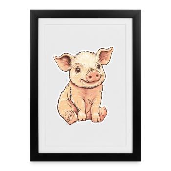 Pig Piglet - Framed poster (27 × 37 cm) - black - Front