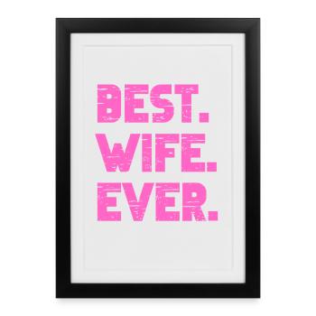Meilleure épouse jamais mariée couple femme cadeau - Affiche encadrée (27 × 37 cm) - noir - Devant
