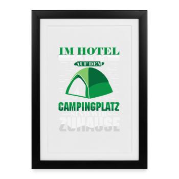 Camper Camping Caravan Saying - Framed poster (27 × 37 cm) - black - Front