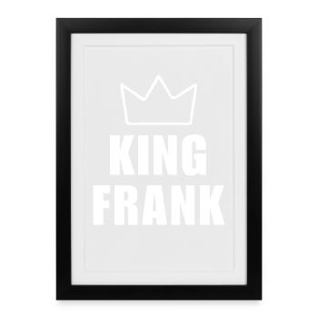 Nom franc avec lettre F - Chemise King Crown - Affiche encadrée (27 × 37 cm) - noir - Devant