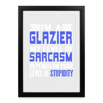 Vitrier Audacieux Propre Commerce Fierté Minimaliste - Affiche encadrée (27 × 37 cm) - noir - Devant