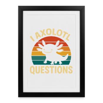 Axolotl - Affiche encadrée (27 × 37 cm) - noir - Devant