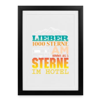 Camper Camping Caravan Saying - Framed poster (27 × 37 cm) - black - Front