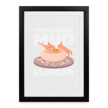Potier professionnel maître argile - Affiche encadrée (27 × 37 cm) - noir - Devant