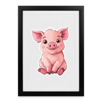 Pig Piglet - Framed poster (27 × 37 cm) - black - Front