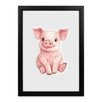 Pig Piglet - Framed poster (27 × 37 cm) - black - Front