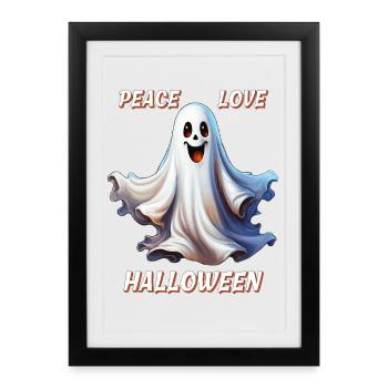FANTÔME PAIX AMOUR HALLOWEEN - Affiche encadrée (27 × 37 cm) - noir - Devant