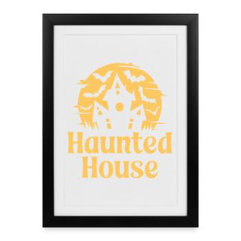 maison hantée - Affiche encadrée (27 × 37 cm) - noir - Devant
