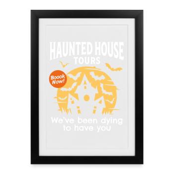 Visites de maisons hantées - Affiche encadrée (27 × 37 cm) - noir - Devant