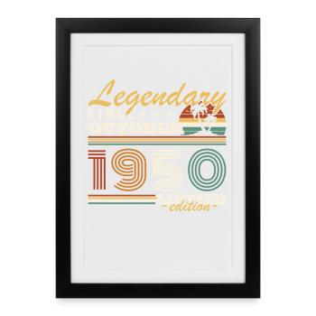 Octobre 1950 Vinatge Retro Cadeau Anniversaire - Affiche encadrée (27 × 37 cm) - noir - Devant