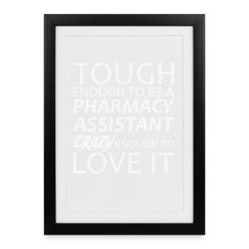 Assistante en pharmacie Crazy - Affiche encadrée (27 × 37 cm) - noir - Devant