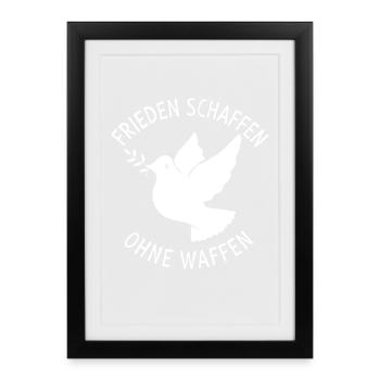Creating peace without weapons Peace dove - Framed poster (27 × 37 cm) - black - Front