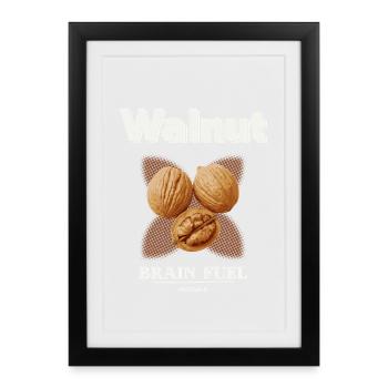 Walnut Brain Fuel – Omega 3 Power - Framed poster (27 × 37 cm) - black - Front
