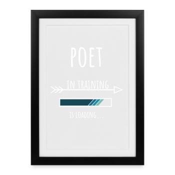 Poète Don Profession Éducation Poète - Affiche encadrée (27 × 37 cm) - noir - Devant