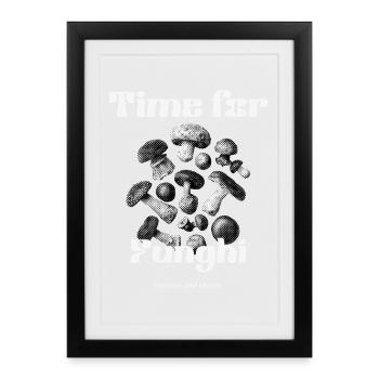 Champignons - Le temps des champignons - Affiche encadrée (27 × 37 cm) - noir - Devant