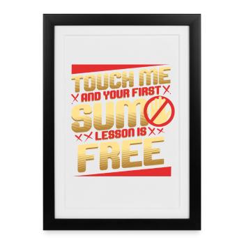 Lutteur de sumo Lutte japonaise Nagoya - Affiche encadrée (27 × 37 cm) - noir - Devant