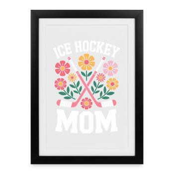 Hockey sur glace Dire hockey sur glace Maman Cadeau de hockey sur glace - Affiche encadrée (27 × 37 cm) - noir - Devant