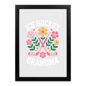 Eishockey Spruch Oma Eishockey Geschenk - Framed poster (27 × 37 cm) - black - Front
