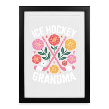 Eishockey Spruch Oma Eishockey Geschenk - Framed poster (27 × 37 cm) - black - Front