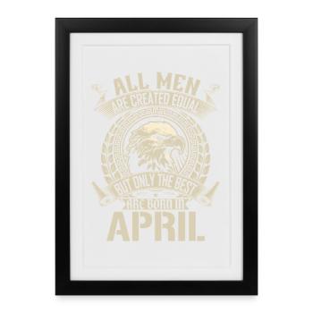 Eagle Pride April Birth Month Design - Framed poster (27 × 37 cm) - black - Front