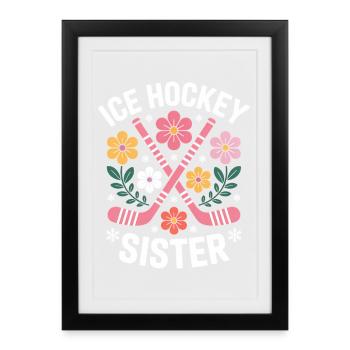 Eishockey Spruch Schwester Eishockey Geschenk - Framed poster (27 × 37 cm) - black - Front