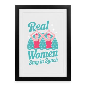 Natation synchronisée Natation artistique Sports nautiques - Affiche encadrée (27 × 37 cm) - noir - Devant