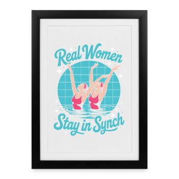 Natation synchronisée Natation artistique Sports nautiques - Affiche encadrée (27 × 37 cm) - noir - Devant