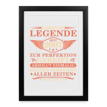 18th Birthday Vintage 2007 - Framed poster (27 × 37 cm) - black - Front