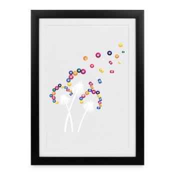 Löwenzahn-Billardkugel, lustiges Queue, Sportkunst - Gerahmtes Poster (27 × 37 cm) - Schwarz - Vorne