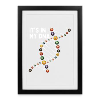 C'est dans mon ADN Drôle de joueur de billard Cue Sports - Affiche encadrée (27 × 37 cm) - noir - Devant