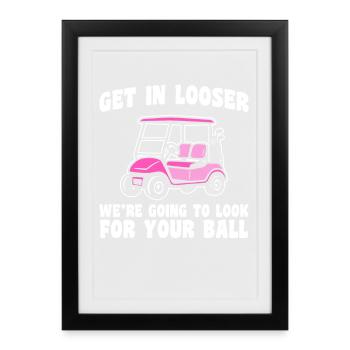 Entrez dans le golf de golf plus lâche - Affiche encadrée (27 × 37 cm) - noir - Devant