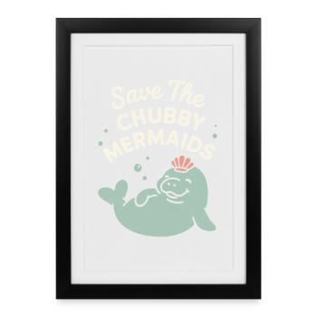 Manatee enthusiast sea beef lover salad love - Framed poster (27 × 37 cm) - black - Front