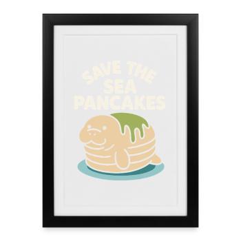 Manatee enthusiast sea beef lover salad love - Framed poster (27 × 37 cm) - black - Front