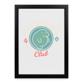Manatee enthusiast sea beef lover salad love - Framed poster (27 × 37 cm) - black - Front