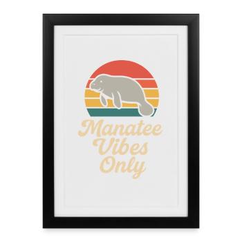 Manatee enthusiast sea beef lover salad love - Framed poster (27 × 37 cm) - black - Front