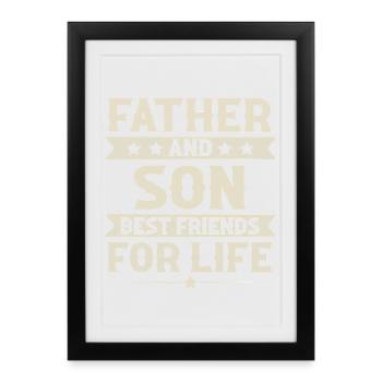 Père et fils - Affiche encadrée (27 × 37 cm) - noir - Devant