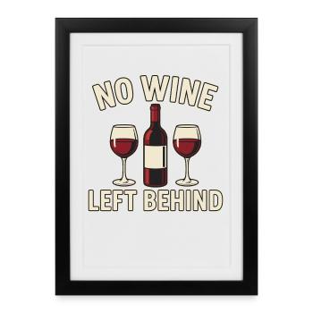Annulation de vin avec bouteille de vin et verres - Affiche encadrée (27 × 37 cm) - noir - Devant