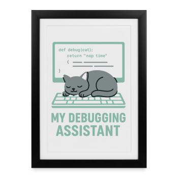 My Debugging Assistant Cat - Framed poster (27 × 37 cm) - black - Front