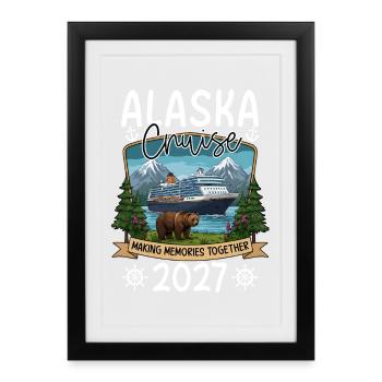 Conception de souvenirs de croisière en Alaska - Affiche encadrée (27 × 37 cm) - noir - Devant