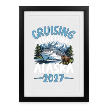 Aventure en bateau de croisière en Alaska 2023 - Affiche encadrée (27 × 37 cm) - noir - Devant