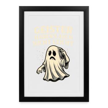 Dicton effrayant pour les amoureux des fantômes - Affiche encadrée (27 × 37 cm) - noir - Devant